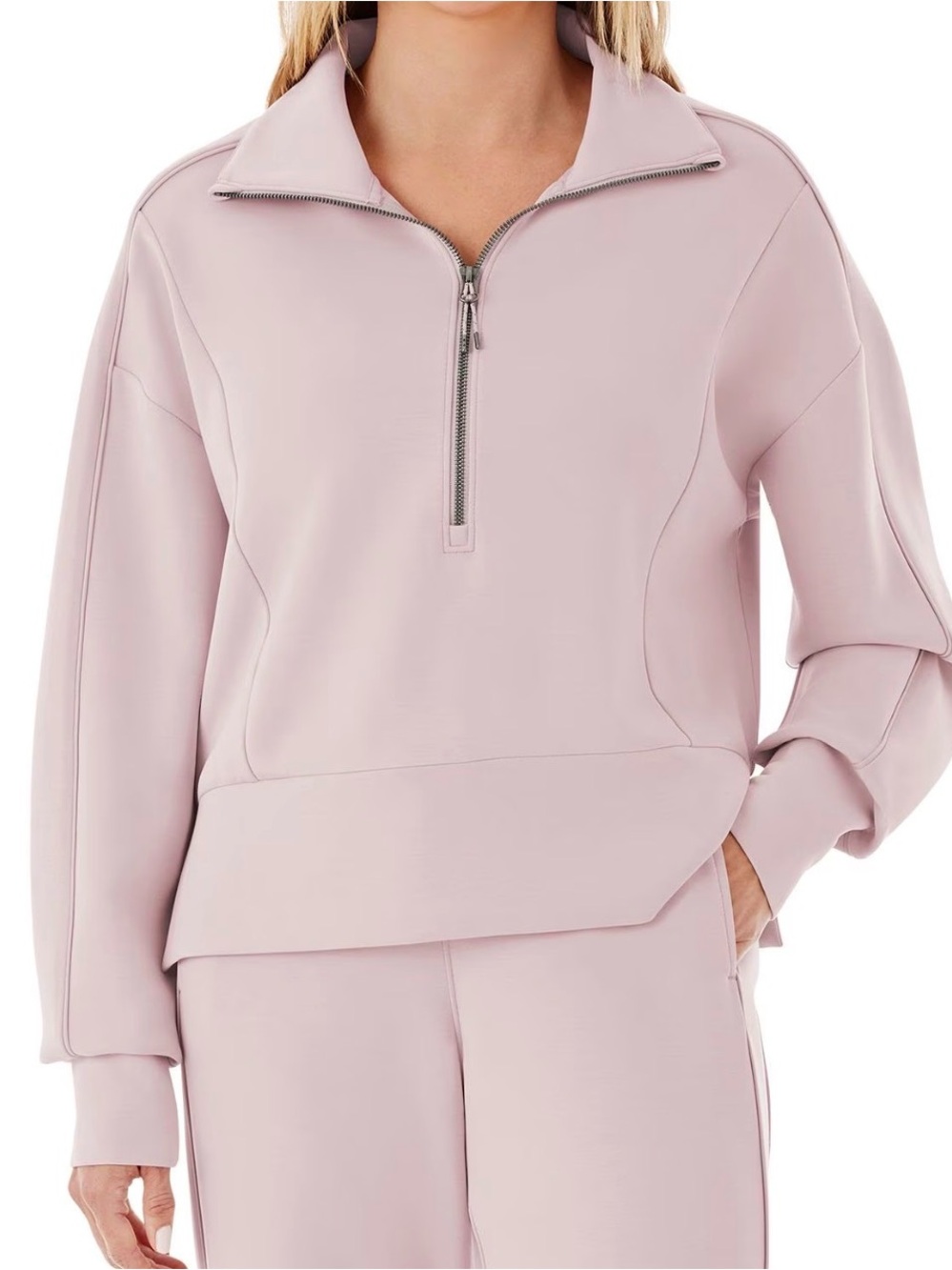 Member's Mark Womens Sandwash Half-Zip Pullover — Pink — Brand New (Size XL)